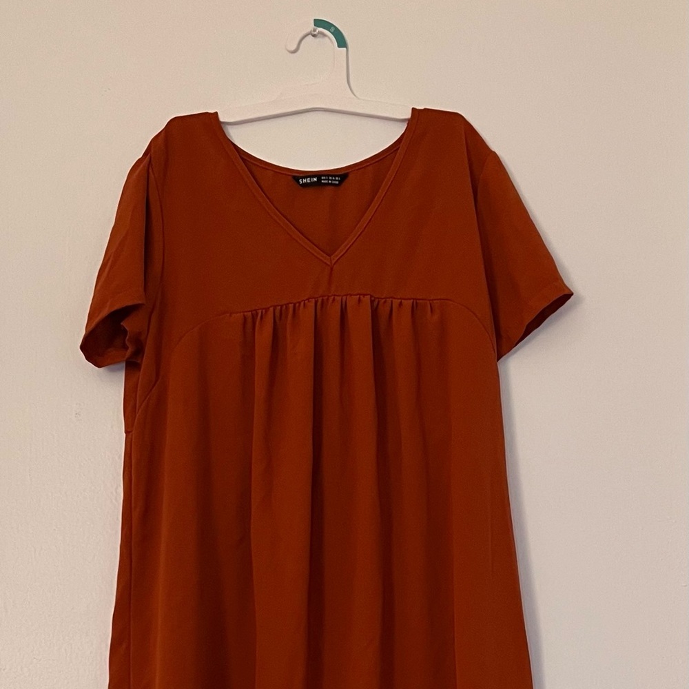 SHEIN Solid V Neck Smock Dress | S | Women’s